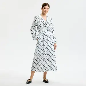 Women's Puff Long Sleeve Maxi Dress - Universal Thread Cream Floral XS