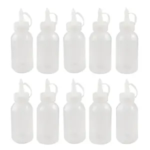 Plastic Condiment Squeeze Bottles with White Tip Caps, Perfect for Ketchup and BBQ