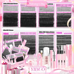 YIDUO 1743pcs 10 Styles Eyelash Clusters Kit, Volumized False Eyelashes, oversized/ultra-thick/dramatic/volumizing/full-length/spiky/Bottom lash clusters. clusters suitable for beginners and experts alike.   Easy application for natural everyday looks.