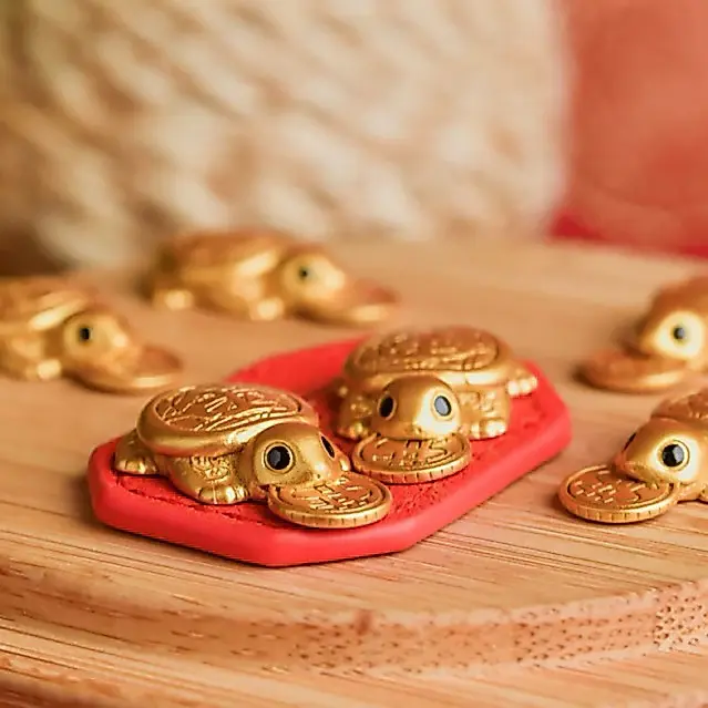 Slip-In Lucky Turtle Wallet Charm - Money-Biting Turtle Ornament, Protection Charm for Longevity, Financial Stability & Abundance