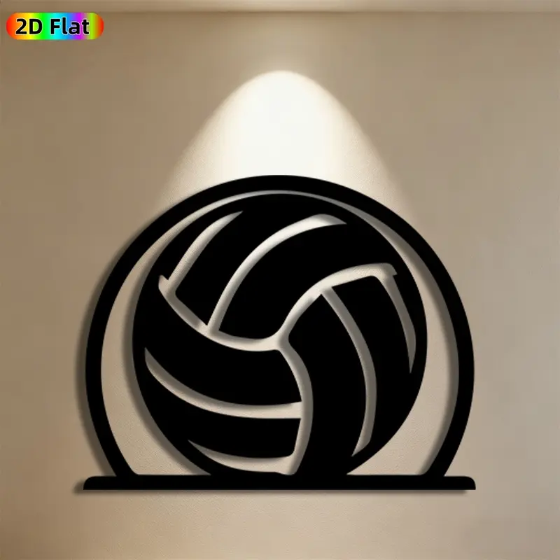 1pc Volleyball Metal Wall Art, Dynamic Volleyball Statue Mural, Ideal Gift for New Year, Easter, Sports Decor Enthusiasts, Rust-Resistant Metal Wall Decor Wall Sculptures, Perfect for Home Wall & Garden Fence, Unique Sports-Themed Decor