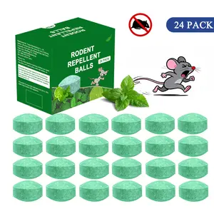 24 Pack Natural Peppermint Rodent Repellent Balls - Safe Mouse & Rat Deterrent for Home, Garage, RV