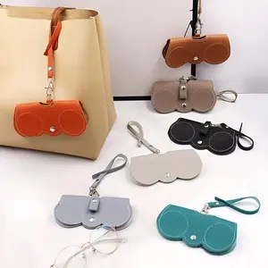 embossed glasses case, cute hanging PU leather sunglasses, reading glasses storage bag, portable travel glasses holder, unisex, Portable Sunglasses Organizer, Eye Glasses Holders