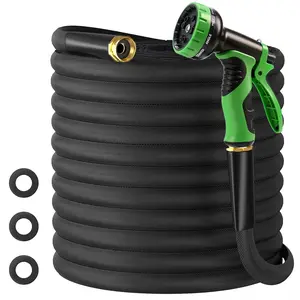 Garden Hose 50 FT Non-Expanding Lightweight High-Pressure Water Hose with 10 Spray Nozzle Portable No Kink Flexible for Outdoor Lawn Yard Car House 500 PSI Max 3/4" GHT