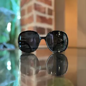 Pre-owned DIOR D Doll R1U 10B0 Black Acetate Round Sunglasses