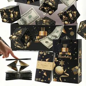 Surprise Pop-Up Gift Box Explosion for Money, Creative Folding Bounce Red Envelope Box, Luxury Paper Explosion Gift Box for Birthday/Anniversary/Valentine's Day/Proposal,Valentines Pop-Up Explosion Gifts Box,Folding Bounce Box for Valentine's Day,Birthday