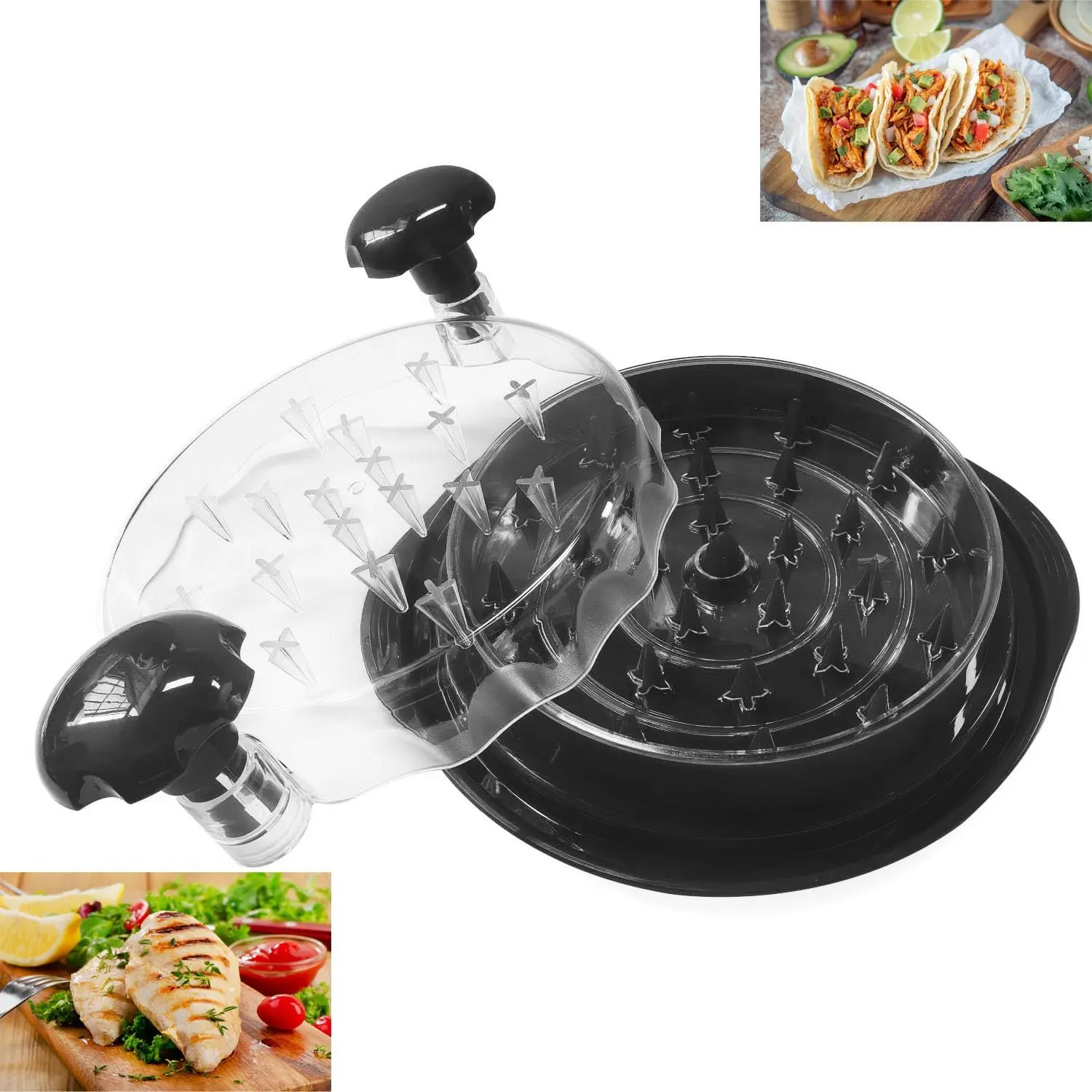 10" BPA-Free Food-Safe Chicken Shredder Machine - Chicken Breast Shredder Tool Twist, Clear Meat Grinders Shredder Tool Twist for Pork Beef Chicken - BPA Free,Ergonomic Chicken Shredder Tool,meat shredder machine, Kitchen Utensils Tools Kitchen Accessory