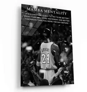 Kobe Bryant Mamba Mentality Motivational Art Print - Inspirational Quote for Office or Gym - Basketball Fans Gift Idea Poster (PRODUCT DOES NOT INCLUDE FRAME)
