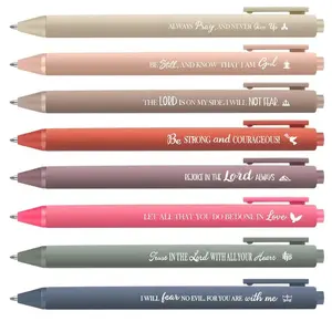 Inspirational Bible Quotes Ballpoint Pen, Ink Pen, 8/16/24/40pcs set Retractable Writing Pen, Durable Plastic Pen for Office, School, Suitable As A Religious Gift
