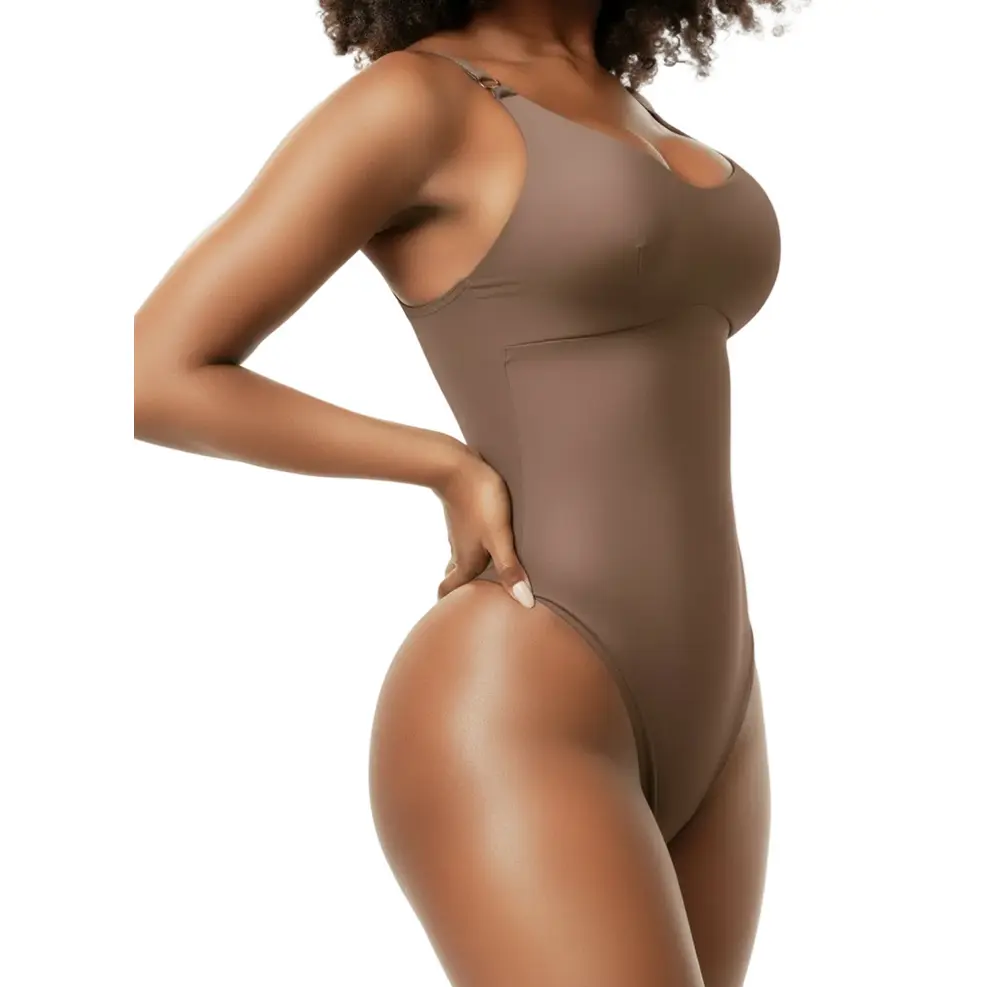 Women's Seamless Microfiber Shapewear Bodysuit - Smooth, Breathable Fabric, Tummy Control, Built-in Bra, Adjustable Straps, Thong Design, Essential Abdominal Fat Solution for Everyday Wear, Statement Underwear