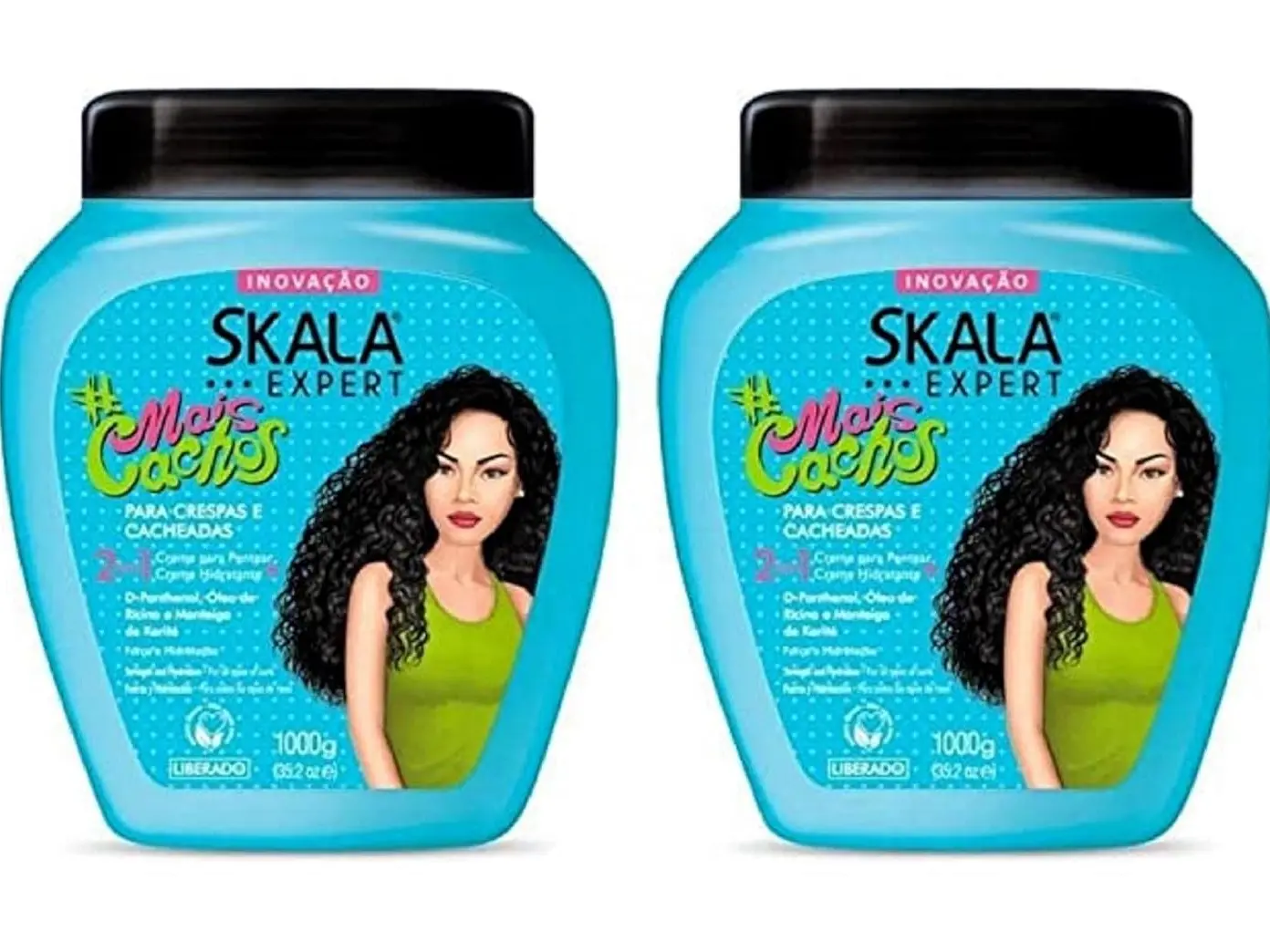2 Pack SKALA Mais Cachos Hydrates Curls, Eliminates Frizz, For Curly Hair - 2 IN 1 Conditioning Treatment Cream and Cream To Comb 35.2oz New
