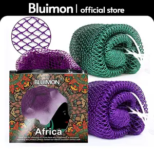 Bluimon African Exfoliating Net Sponge Ethically Sourced from Nigeria Bath Sponge Smooth Skin Shower Body Care Tool Quick-Drying Hygienic Solution