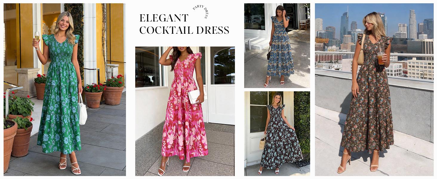 PrettyGarden Women's Cotton Boho Floral Maxi Dress Summer Smocked V Neck Ruffle Sleeve Spring Flowy Beach Vacation Sundresses PrettyGarden Women's Cotton Boho Floral Maxi Dress Summer Smocked V Neck Ruffle Sleeve Spring Flowy Beach Vacation Sundresses