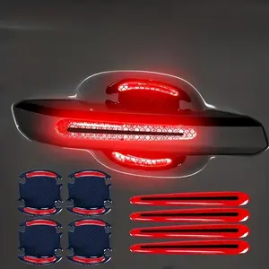 Car Door Bowl Stickers, Anti-scratch By Handle Warning Reflective Stickers, By Handle Stickers, Paint Scratches Soft Rubber Protective Film