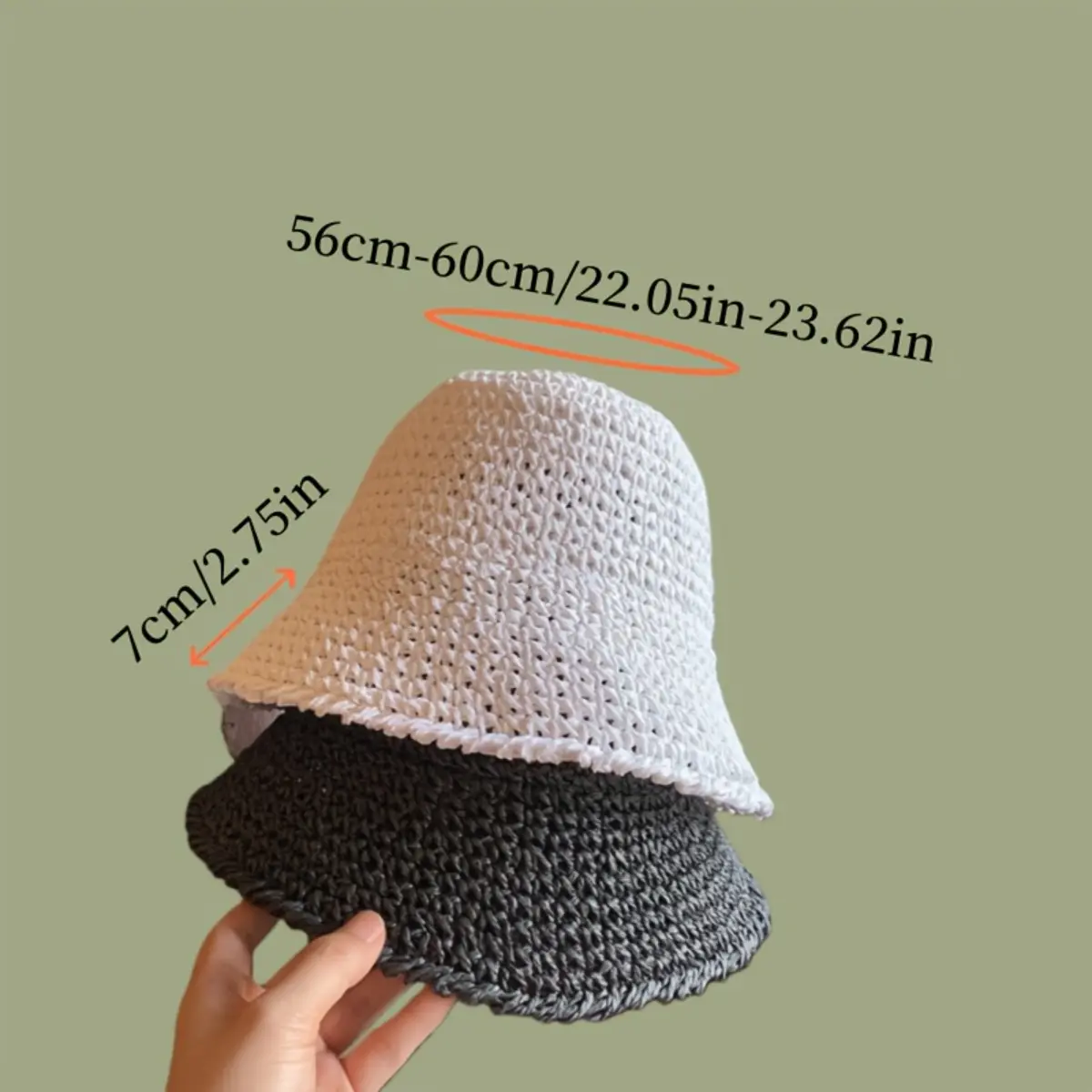 Foldable Wide Brim Straw Bucket Hat with UPF 50 & Adjustable Drawstring Foldable Wide Brim Cotton Sun Hat, Beach Summer Hat  main image 2