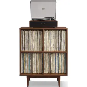 Modern Marketing Concepts CF1131-WA Liam 4 Cube Record Storage Media Stand, Walnut
