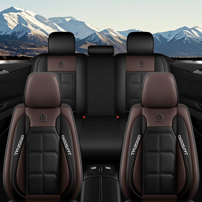 Premium PU Leather Car Seat Covers - Scratch-Resistant & Wear-Resistant - Full-Body Protection for 5 Seats - Water-Resistant & Easy to Clean - Seat Protection for All Seasons