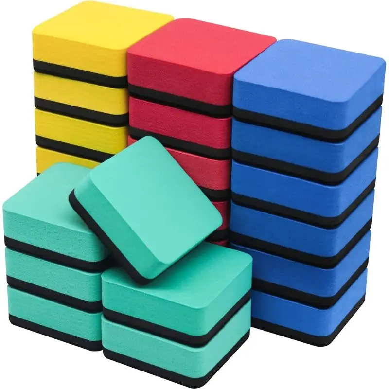 Dry Eraser, 4pcs Whiteboard Dry Eraser Blackboard Cleaner, Suitable for Classroom, Home, and Office (4 Colors, 1.97 x 1.97 inches)