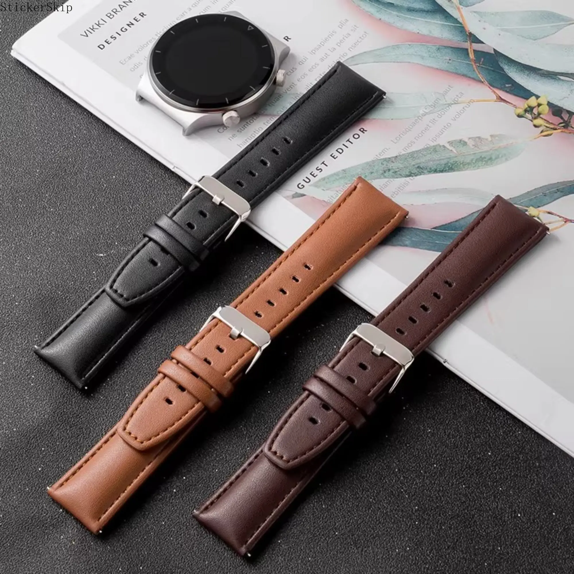 2026NEWGenuine Leather Watch Band - Universal Quick Release Strap, 18/20/22mm Fit for Smart & Classic Watches, Durable for Daily & Business Wear
