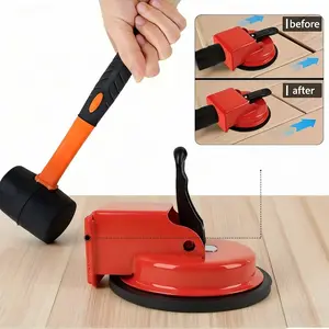 Iron Floor Gap Repair Suction Tool Set, Includes 3 Hammer Pads & Hammer, Transparent Auxiliary Floor Mats, Flooring Maintenance Kit, Precision