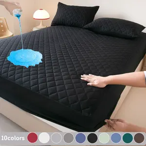 2/3 Piece Waterproof Mattress Protector Small diamond-shaped Fitted Sheet Set with Deep Pocket, Soft, Noiseless, Breathable, Stain-Resistant, Machine Washable Bed Cover for Bedroom, Guest Room, Dorm, Kids, Pets, Elderly, Hotels – Includes Pillowcases