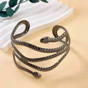 Snake-shaped winding bracelet with adjustable opening for women's jewelry for daily matching