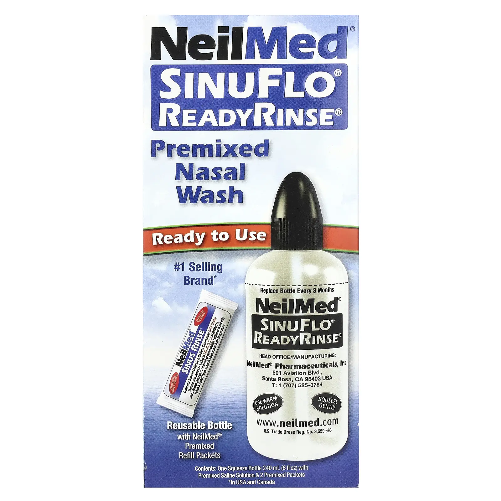 NeilMed SinuFlo® ReadyRinse®, Premixed Nasal Wash, 2 Piece Kit | HSA/FSA Eligible