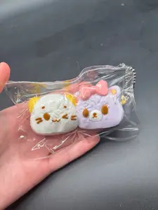 Pack of 2 mini rice ball cat and bear taba squishy soft