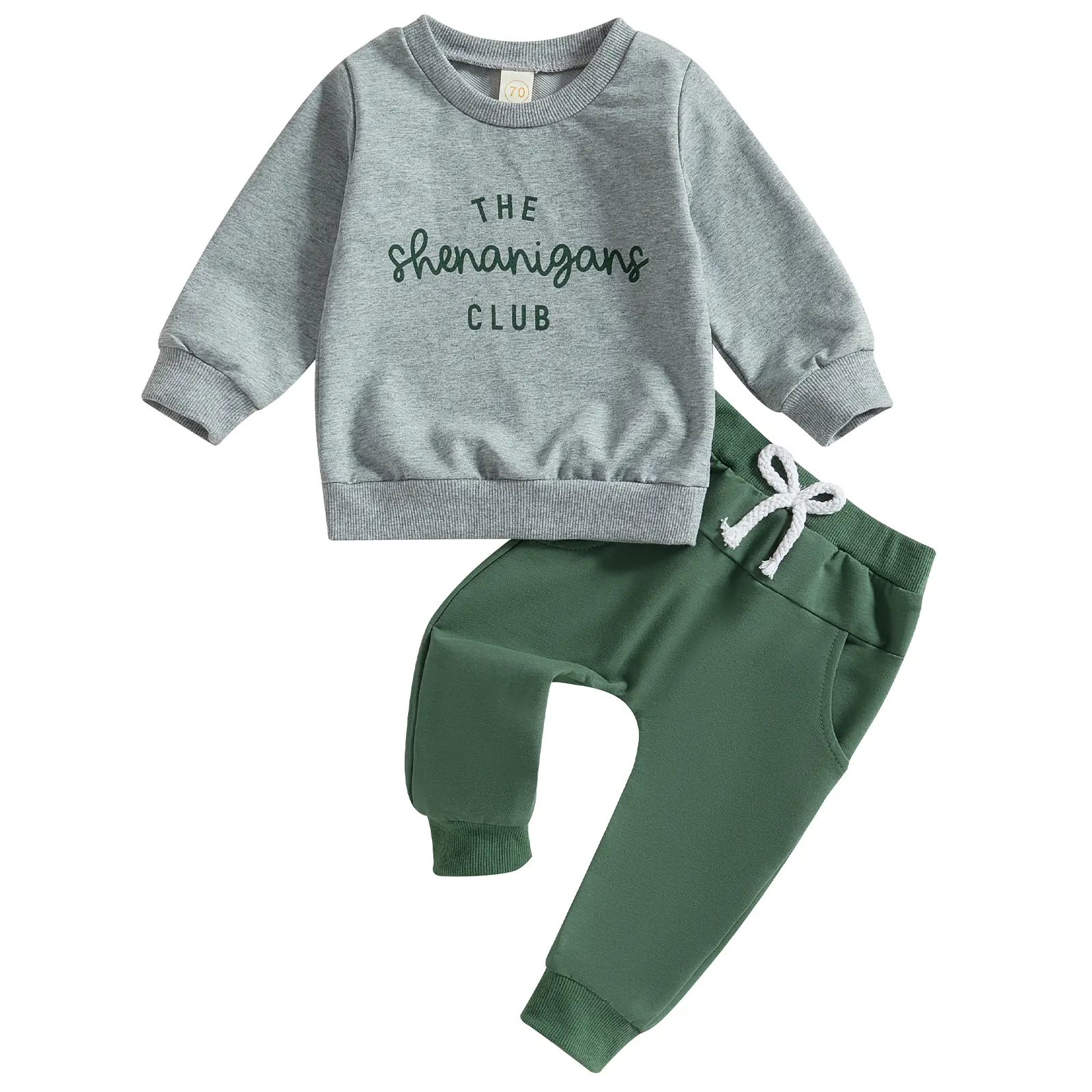 Baby Boy St. Patricks Day Clothes Set Long Sleeve Letter Print Sweatshirt Pants Toddler Infant Outfits 6 12 18 24 Months 2T 3T
