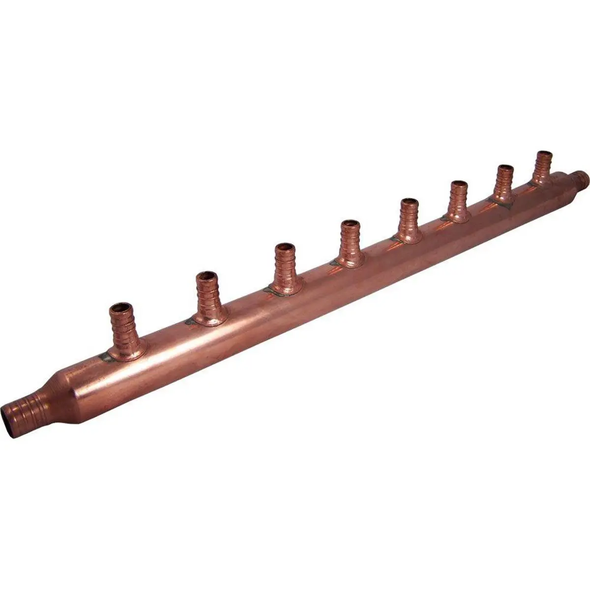 212 MAIN Copper Manifold, Cash Acme 22790 8-Port Open Bulk Coupling with 3/4 in. Inlet and 1/2 in. Barbed Ends for Pex Tubing Pipe