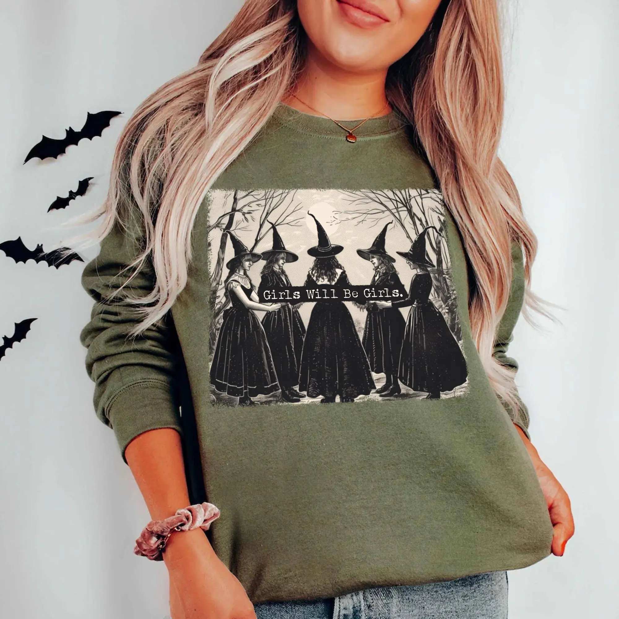 Girls Will Be Girls Witch Shirt, Funny Witch Shirt, Halloween Women Shirt, Witchy Vibes Shirt, Halloween Party Shirt