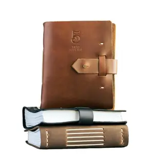 Five Year Journal - Hand-sewn Rustic Design with Smooth Pages and 5 years of prompts.