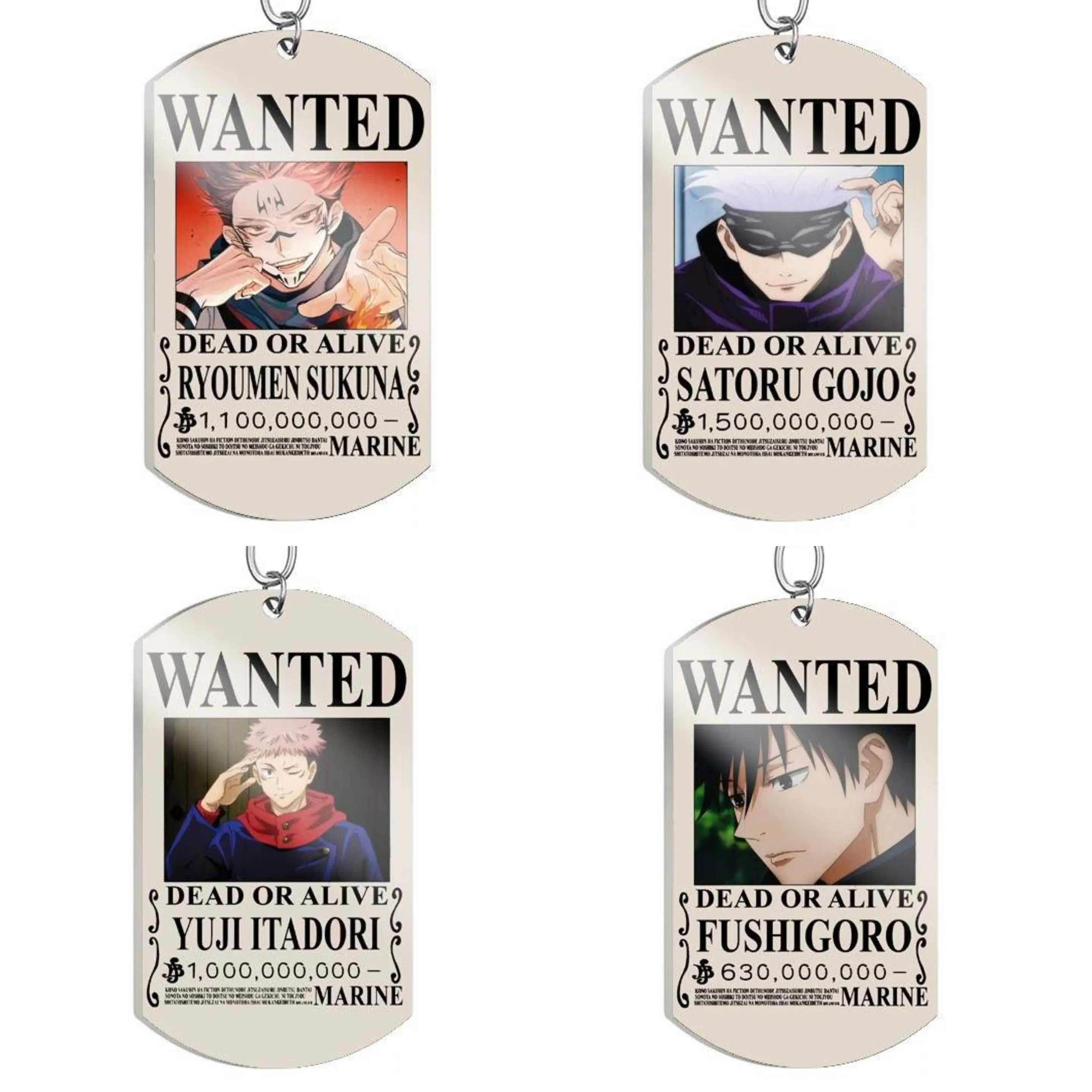 Jujutsu Kaisen anime keychains charms metal Sukuna Itadori Gojo