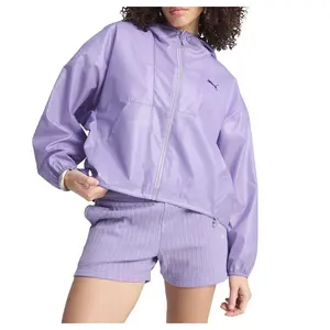 PUMA Womens Wardrobe Essentials Oversized Wind Jacket Athletic Outerwear Casual - Purple