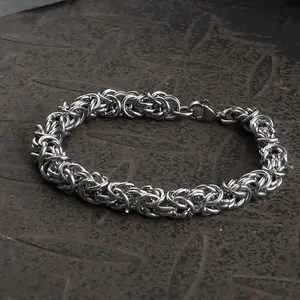 GTHIC Minimalist Byzantine Chain Bracelet for Men and Women Birthday Valentine's Day Gift Jewelry Stainless Steel