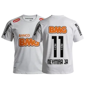 Neymar 2012 13 Home White Retro No.11 Short Sleeved Soccer Jerseys