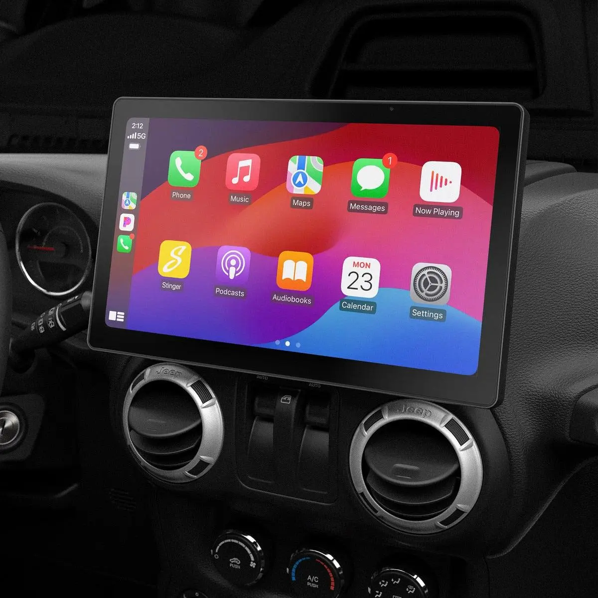 STINGER iX212 12.8-in Floating Multimedia Infotainment Display System - Automotive Car Audio Electronic Device with Wired CarPlay