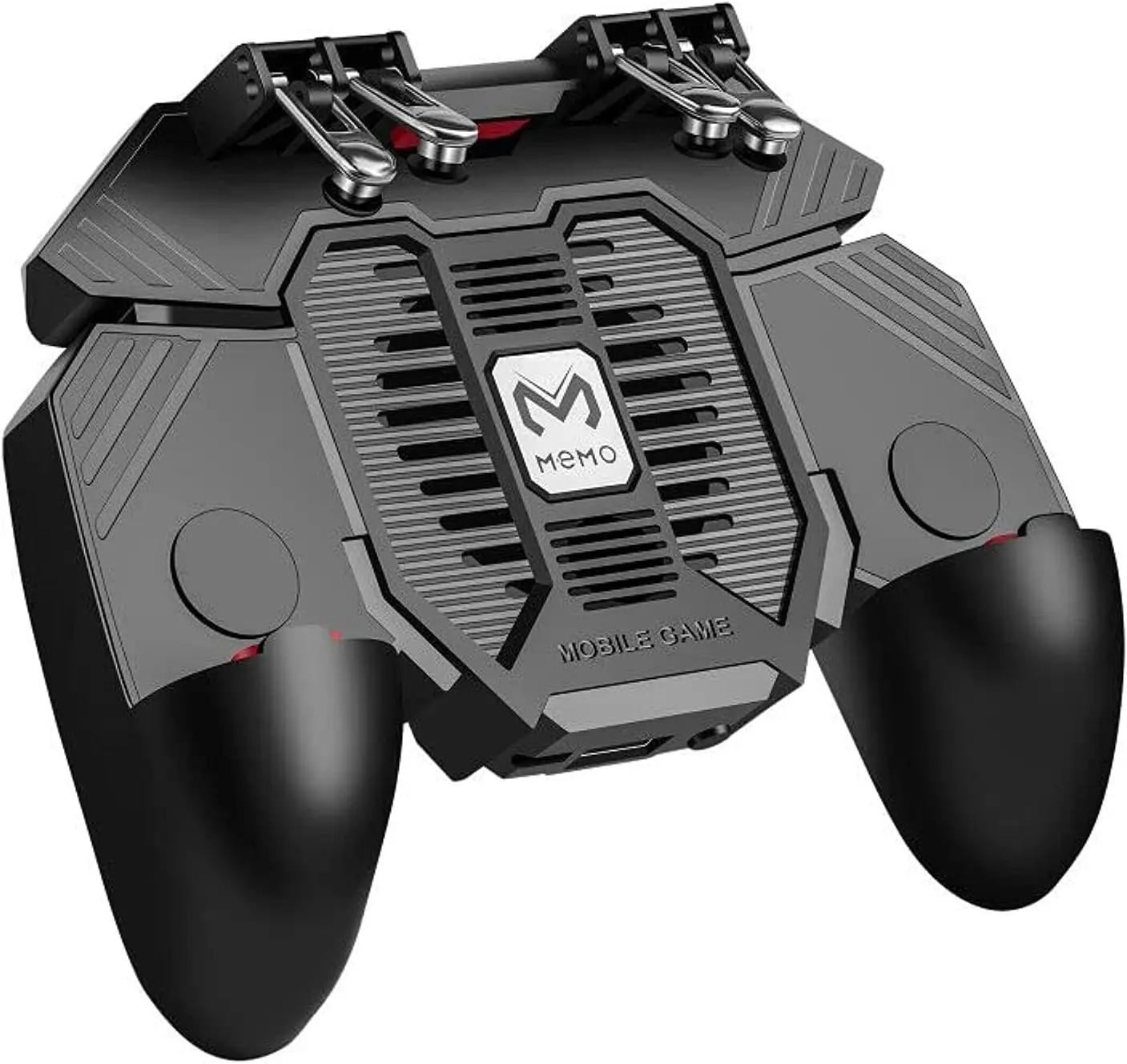DELAM Mobile Game Controller for iPhone & Android, Pubg Controller with 4 Triggers & Cooling Fan, Gaming Grip Joystick Gamepad for 4.7-6.5" Phones, Accessories