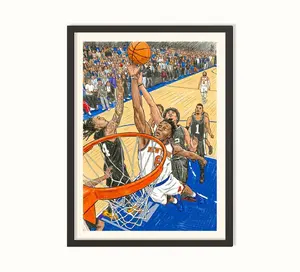 New York Basketball OG Anunoby With The Putback Jalen Brunson, Handcrafted, New York Finals Fan Art, New York Sports Decor, Champion