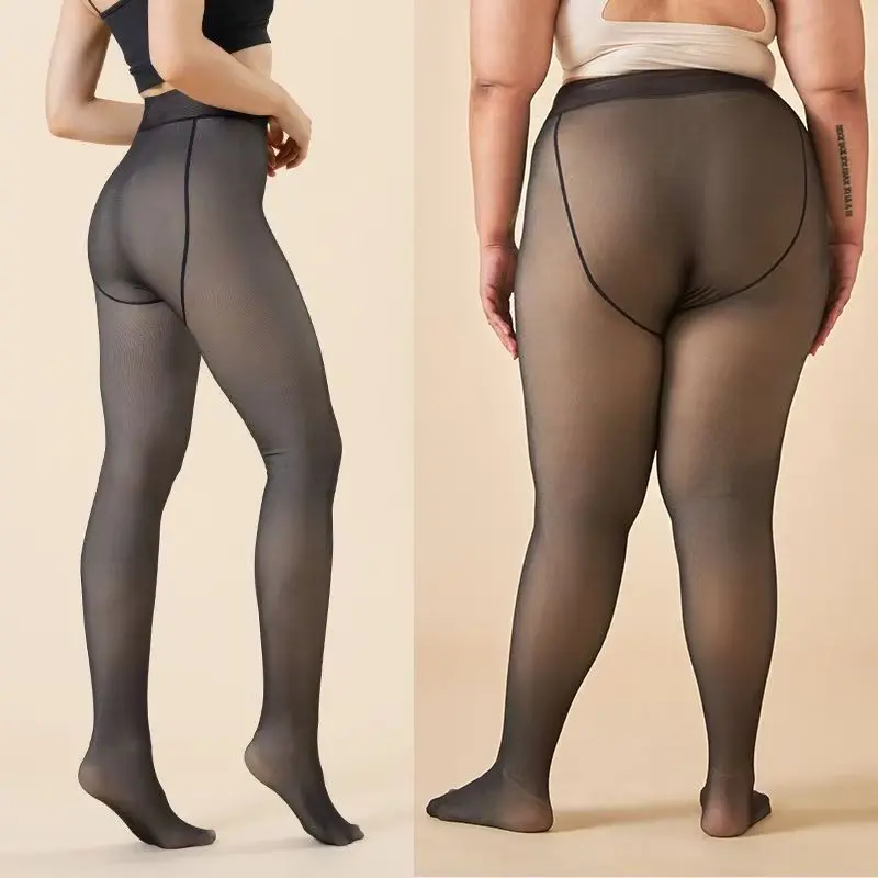 THE ORIGINAL! MAGIC FLEECE LINED LEGGINGS • CLOSED FOOT (LOOKS LIKE PANTYHOSE) Winter Comfort Fleece Tights Available in Plus Size and Brown Fur stocking