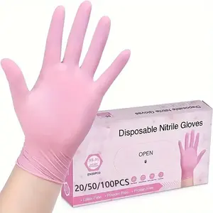 20 Powder-Free Latex-Free Nitrile Disposable Cleaning Gloves, Light, Kitchen Cleaning, Beauty Sofa, Outdoor Camping, Bulk Pack