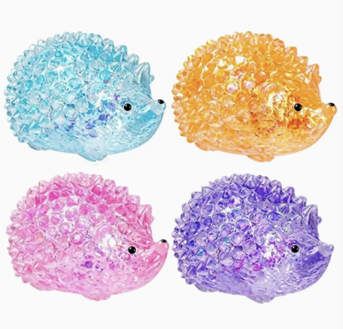 Kawaii Glitter-Fill Mystery Hedgehog Squishy - Surprise Color Sensory Stress Relief Toy, Oddly Satisfying Collectible Fidget Item for Cute Animal Collections, Gift Baskets Inclusions