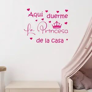 Spanish Princess Quote Decorative Wall Sticker, Removable Vinyl Decal for Bedroom Living Room Home Decor, Sweet Artistic Feature Wall Art Decoration