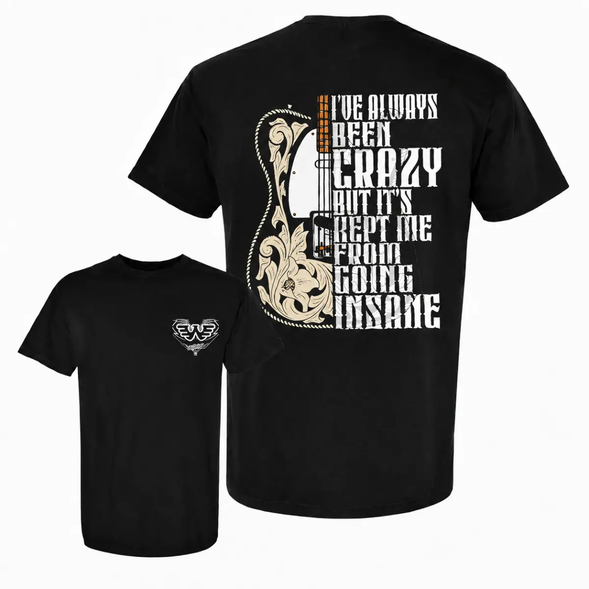 Waylon Jennings I've Always Been Crazy Shirt, Outlaw Country Guitar Graphic Tee, Vintage Western Music T-Shirt, Funny Country Quote Shirt, Cowboy Cotton Unisex Gift for Country Music Fans