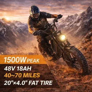 su8-02 1500W Peak High-Torque Electric Bike for Adults, 30-34 MPH Top Speed, 40 Miles Range, Full Suspension Fat Tire Off-Road E-Bike cheape gear