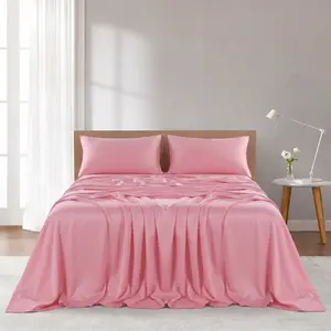 Extra Deep Pocket Bamboo Sheets Queen, Soft Cooling & Moisture-Wicking Bedding Set for Mattresses Up to 21", Luxury Smooth Sheets with Pillowcases