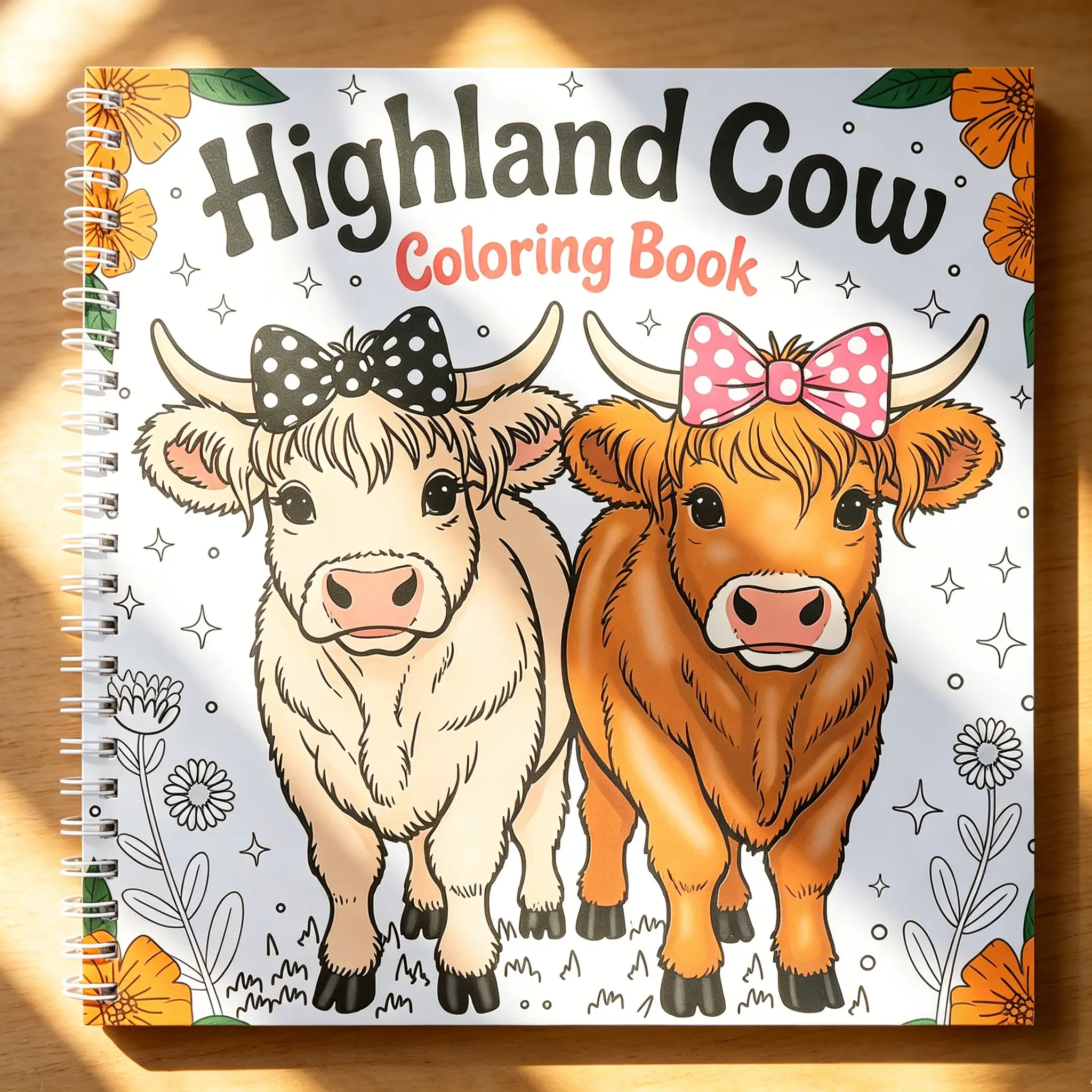 Highland Cow Coloring Book, Coloring Pages for Adults, Creative Outlet, Beautiful Scottish Cows with Landscape Scenes, Perfect for Stress Relief & Relaxation, Heavy Weight Paper