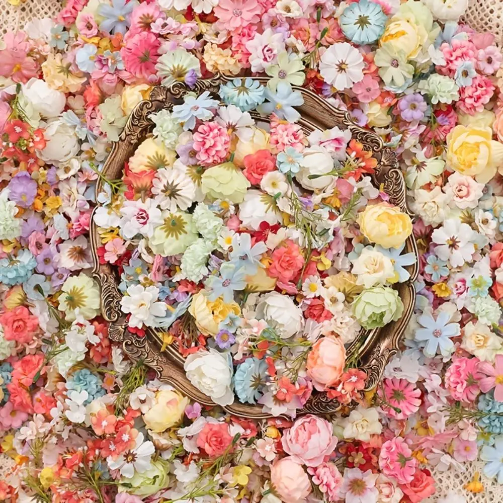 Mixed Color Artificial Flower Plant, 20/50pcs Decorative Faux Flowers, Faux Floral Decor, Multicolor Decorative Flower for Party Wedding Anniversary Festival, Elegant Flower Design, Faux Flower Decorations