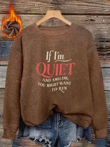 Women's Fall Winter Round Neck Faux Fur Sweater Tops, Fitted Warm Plush Skin-Friendly Thermal, Cartoon Print Casual Style Long Sleeve Pullover Womenswear