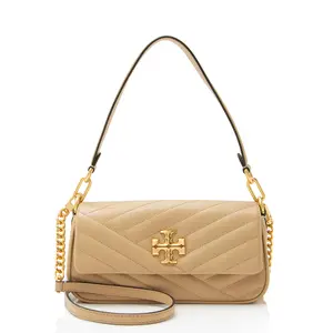Pre-owned Tory Burch Leather Shoulder Bags Chevron Kira Small Flap Bag